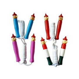 Pinocchio Jump Rope with Wood Handles for Kids - Outdoor activity, fun, recreation and fitness