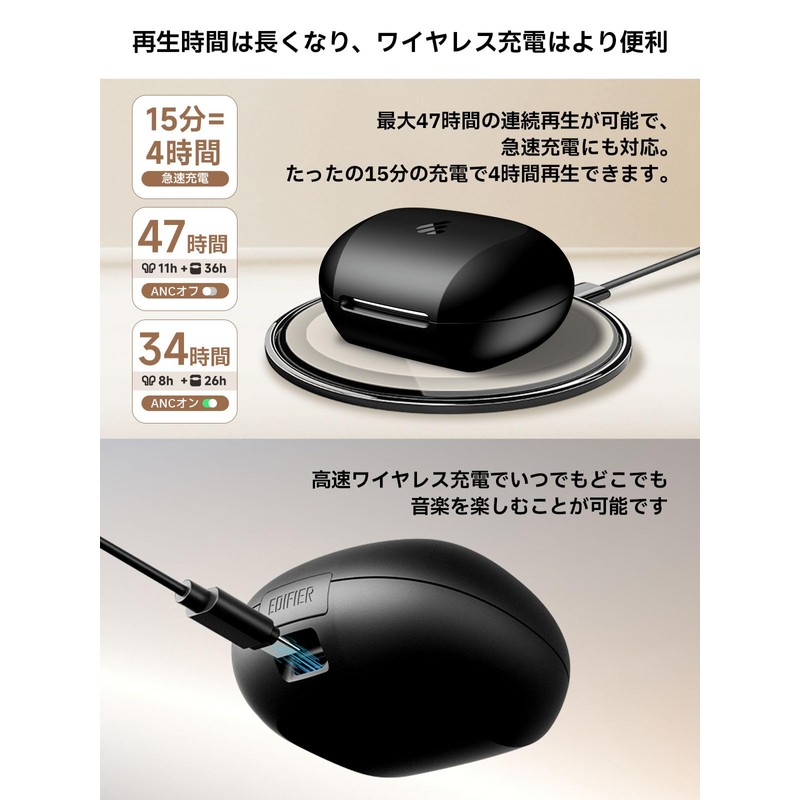 Edifier NeoBuds Plus Wireless Earbuds Noise Cancelling Bluetooth 5.4 Starlight