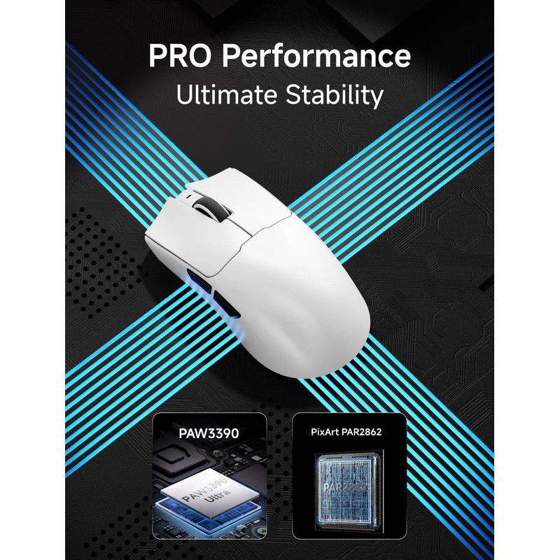 EWEADN S9 Pro Wireless Gaming Mouse, 59G Ergonomic Computer Mouse,