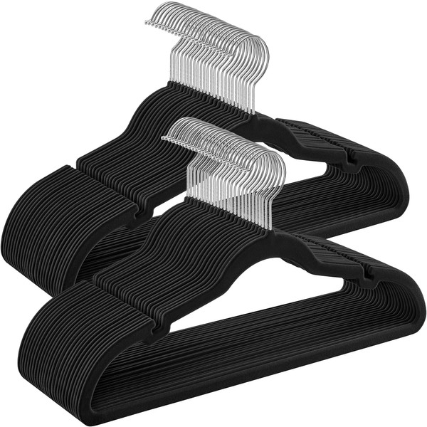 SONGMICS Velvet Hangers 50 Pack, Non-Slip Clothes Hangers, with Shoulder