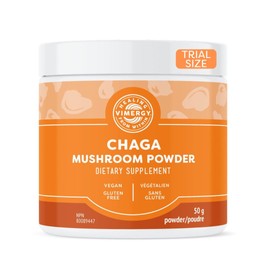 VIMERGY Vimergy Wild Chaga Mushroom Powder, 33 Servings C Source of fungal polysaccharides with Immunomodulating properties. -Ideal in Chaga Tea, Coffee, Smoothies C Kosher, Vegan, No Gluten, Paleo - Pure Chaga, No Fillers (50g)