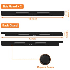 Wind Guards 36 inch for Blackstone Griddle,Magnetic Design Stainless Steel Screens Protect Flame Hold Heat Gas Saving Fit Blackstone Griddle Accessories Compatible with Rear Grease Cup