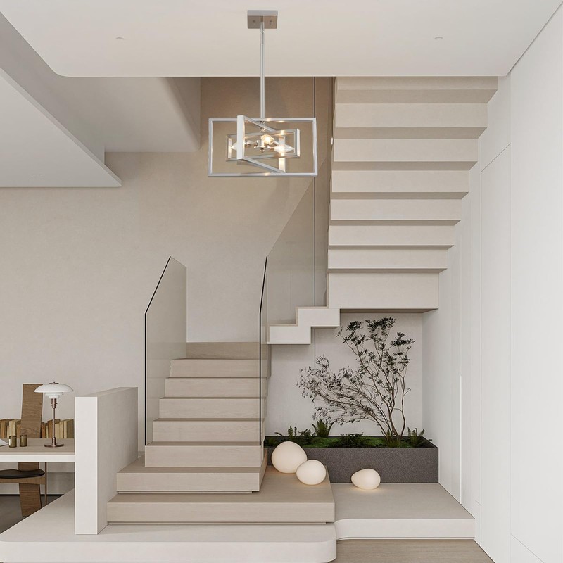 Majhoiw Modern Brushed Nickel Ceiling Light Fixture Modern 3 Lights