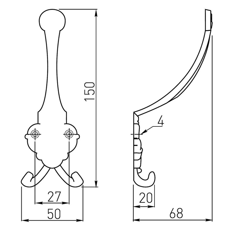 Gedotec Rustica Vintage Wardrobe Hooks, Pack of 10, Wall Hooks,