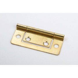 2 louvre Door Hinges, Brass-Plated, 70 x 34 mm