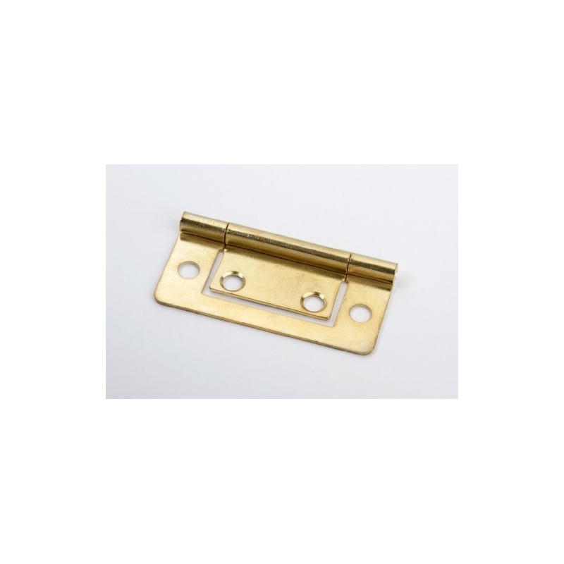 2 louvre Door Hinges, Brass-Plated, 70 x 34 mm