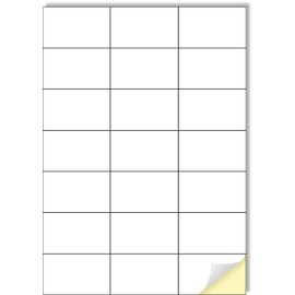 Creavvee 21 Sticker per Sheet, 25 A4 Sheets, Art & Craft Printable White Sticker Paper Label for Laser/Inkjet Printers Made in Europe - Sticker Size 70 x 42,3 mm