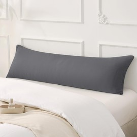 Jellymoni Cushion Cover 40 x 145 cm Cotton Set of 2 Cushion Covers Grey Oeko-Tex Made of 100% Washed Cotton Pillowcase with Hidden Zip Soft 2 Piece Cushion Covers for Cushions 40 x 145 cm