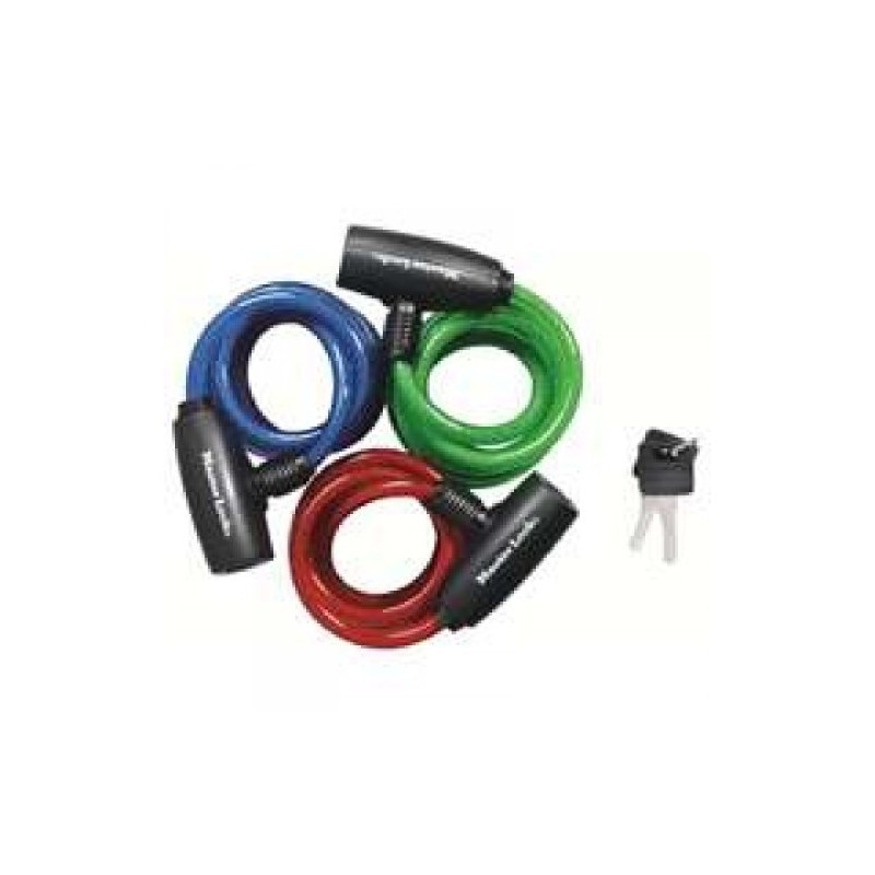 3-Pack 6-Ft. Multi-Purpose Keyed-Alike Bike Lock With 8mm Colored Cables