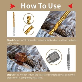 11PCS Broken Screw Extractor Set, Left Hand Drill Bit Set,Easy Out Bolt Extractor Kit with Hex Adapter,Broken Bolt Remover, Reverse Drill Bit Extractor