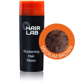 HairLab 100% Organic Hair-Thickening Keratin Fibres for Concealing Hair Loss and Thinning Hair - 30g Medium Brown