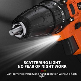 Electric Drill | Electric Drill Set for Home Improvement, Built-in LED, 25+1 Torque Settings -27V Cordless Power Drill Kit with Battery and Charger - Professional Power Tools Driver Kit