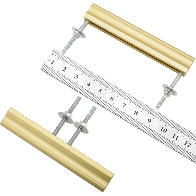 goldenwarm 5 Pack Adjustable Gold Cabinet Handle,Drawer Pulls 1-3/8" to