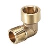 sourcing map Brass Pipe Fitting 90 Degree Elbow 3/8 (BSP)