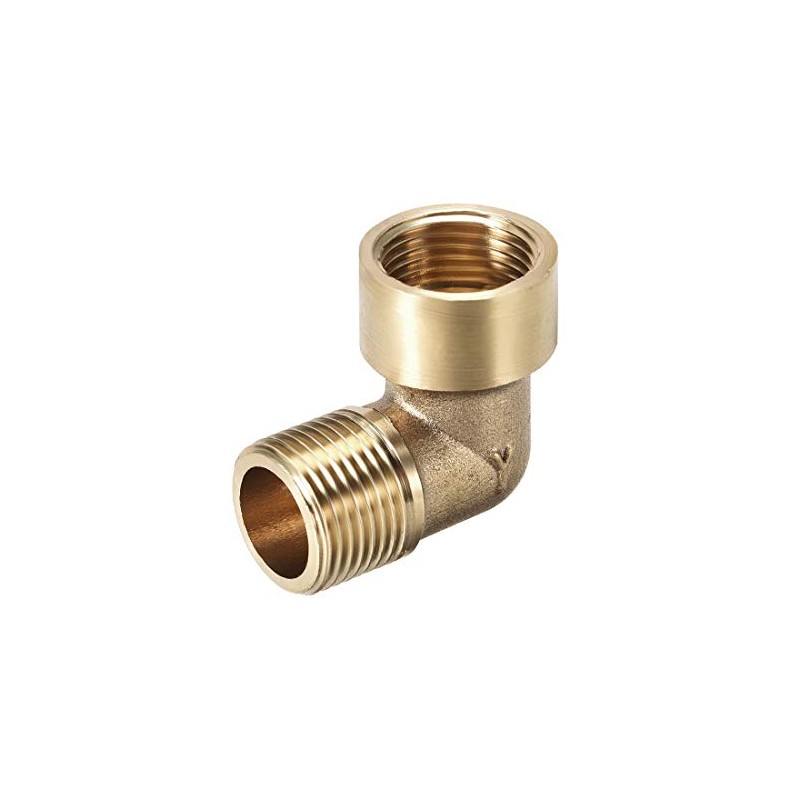 sourcing map Brass Pipe Fitting 90 Degree Elbow 3/8 (BSP)