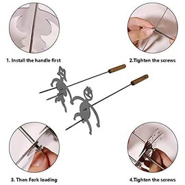 2Pcs Upgrade Hot Dog Roaster, Stainless Steel Hot Dog Sticks Hot Dog Marshmallow Roasters with Sticks,Campfire Sticks Barbecue Forks Funny BBQ Grill Accessories for Camping, Party (19.7 inch / 50cm)
