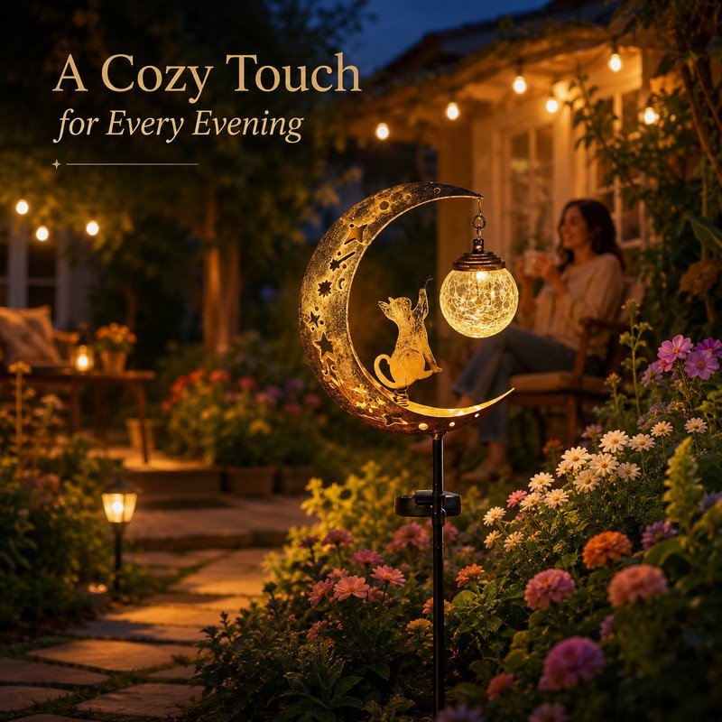 Solar Garden Stake Light for Outdoor Decor – Owl Moon