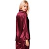 SWOMOG Satin Women's Pyjamas with Button Placket Long Sleeve Sleepwear