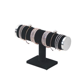 Kanwoder Bracelet Holder,T-bar Jewelry Organizer Display Stand for Girls (Black)