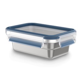 Tefal N1150310 MasterSeal Stainless Steel Food Storage Container, Durable, Lightweight and Hygienic 304 Stainless Steel, Leak-Proof, Frost-Resistant, Dishwasher Safe, Oven Safe, German Clip-on Lid, 0.5 L