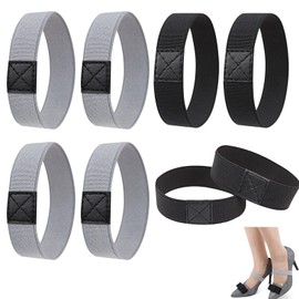 Gotetiso 4 Pairs of Shoelaces Fixing Strap for Football Boots Adjustable Elastic Laces Prevents Loosening Sanding High Heel Tear-Resistant Fixation for Football Boots High Heel, Black, grey