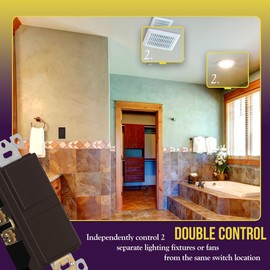 ENERLITES Double Paddle Rocker Decorator Switch, Clamp-Type Back Insert Wiring, Copper Wires Only, Single Pole, Residential/Commercial Grade, 15A 120-277VAC, 62834-BR, Brown