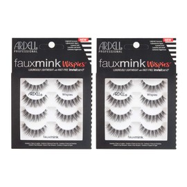 Ardell False Lashes Faux Mink Wispies Paquete múltiple, 4 pares x 2 paquetes