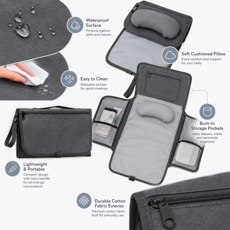 Portable Diaper Changing Pad for Travel – Waterproof Foldable Baby