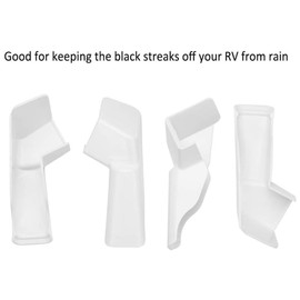 Aetherion RV Gutter Spouts, RV Rain Gutter Downspout with Extensions, Rain Gutter Dwonspout Diverter 2 Right&2 Left Gutters Replacement Spare Parts Accessories White