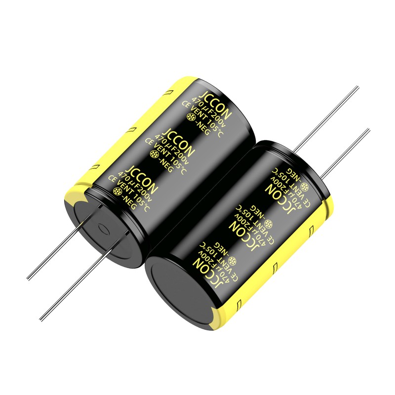 JCCON 2-Pack 200V 470uF Premium Quality Low ESR Electrolytic Capacitors