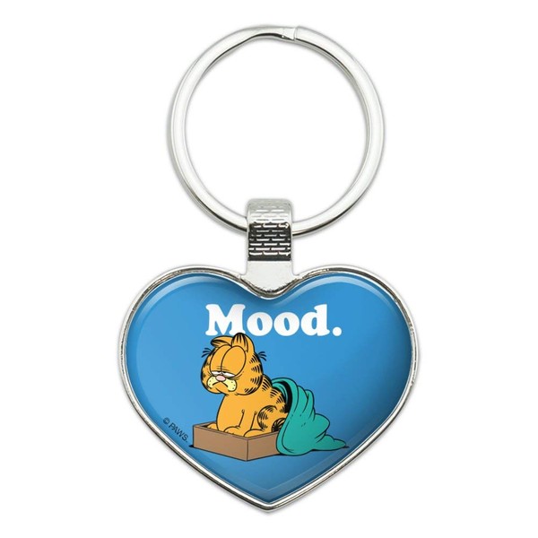 Garfield Mood Keychain Heart Love Metal Key Chain Ring