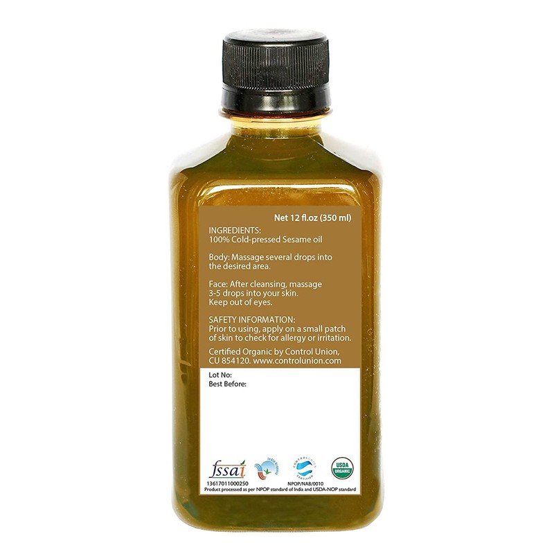 Daana Organic Sesame Oil for Skin: Extra Virgin, Cold Pressed