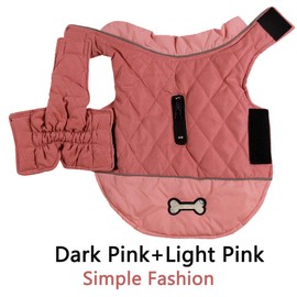 JoyDaog Reversible Dog Coats for Small Dogs, Waterproof Warm Cotton Puppy Jacket for Cold Winter, Red