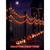 11.5Ft Halloween Flickering Flame Outdoor String Lights,10 Orange C18 Bulbs