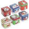 com-four® 3 x Metal Storage Jars - Christmas Storage Box