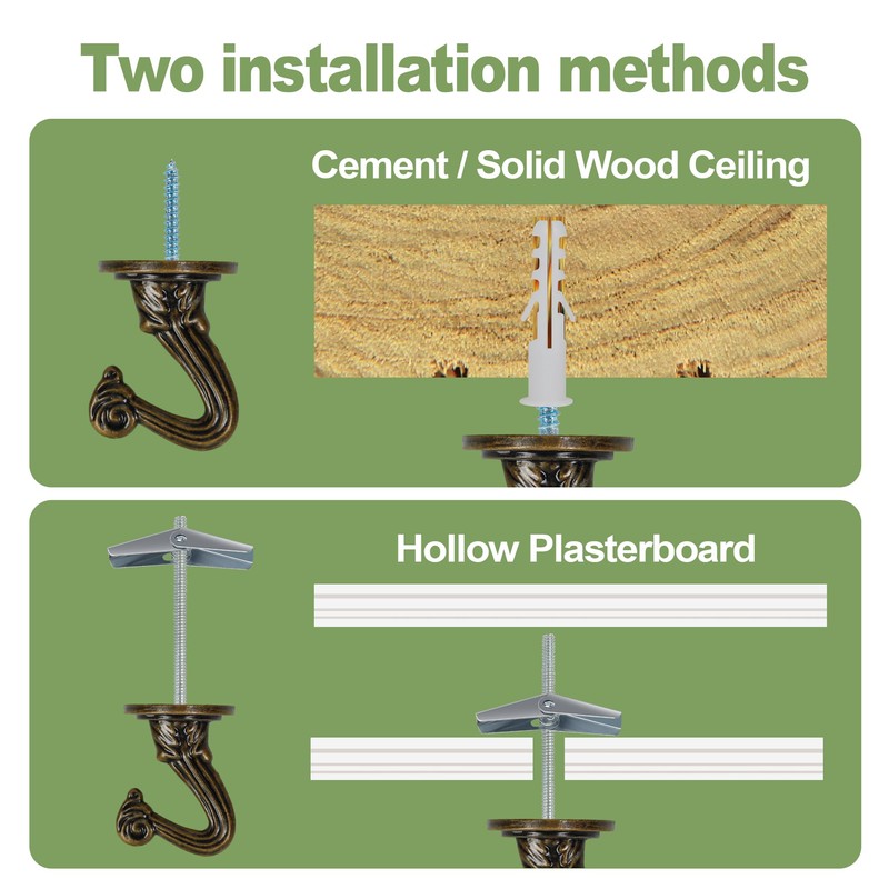 Aidoclip Ceiling Swag Hook Sets - Heavy Duty Hooks with