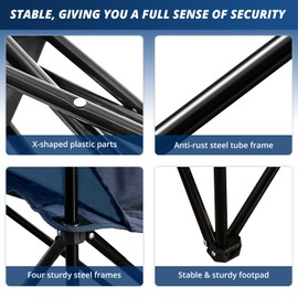 SAILARY Folding Outdoor Beach Camp Chair with Cup Holder, Storage Pocket, Waterproof Bag Outdoor Arm Chair, Supports 225LBS, Cyan