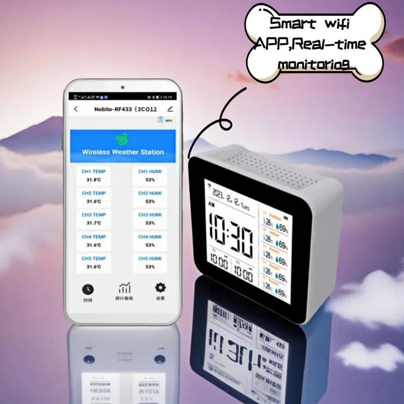 Weather Stations Wireless Indoor Outdoor Thermometer & Smart WiFi with