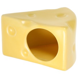 LIOOBO Hamster House, Ceramic Hamster Bed, Hamster Hideaway, Easy to Clean, Cute Cheese Shape, Decorative, Comfortable, Cute, Washable, Cooling, Summer, Cooling, Cooling Countermeasures, Heat