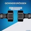 LAXARA DVGW Premium Coloured Flex Hose Black and White 3/8