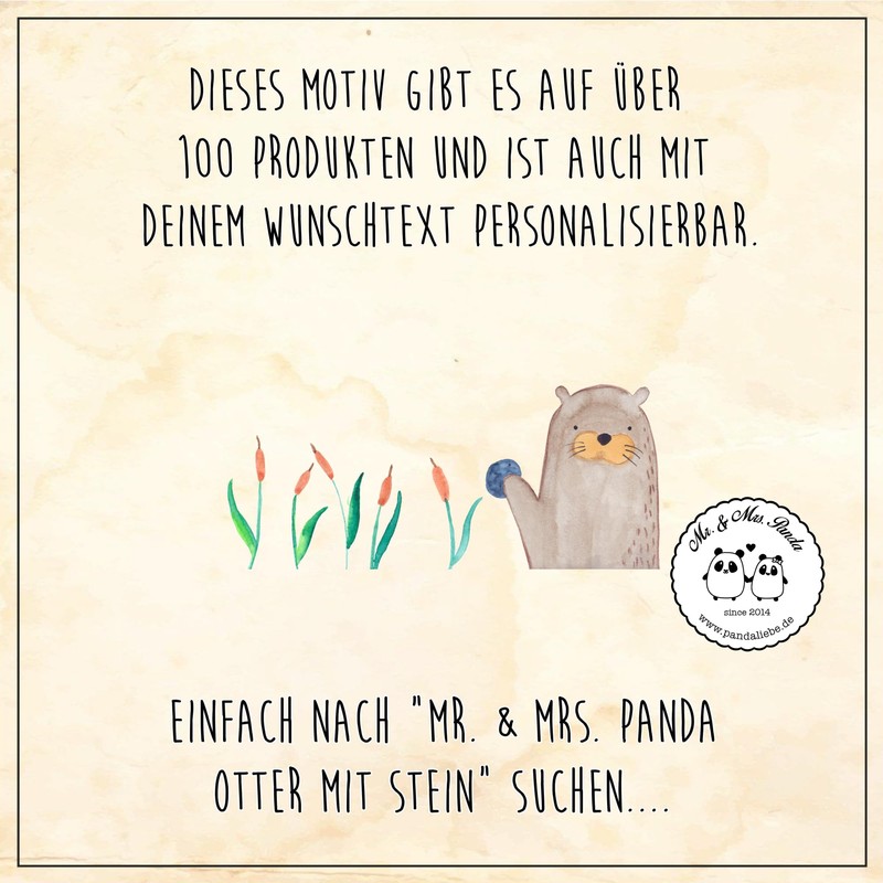 Mr. & Mrs. Panda Otter Wash Bag with Stone, gray,
