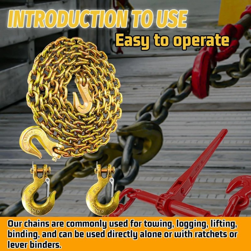 5/16" Transport Binder Chain-G80 Tow Chain with G70 Grab and