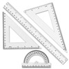 Clear Math Geometry Tool Set,12 Inch Ruler 4 PCS for