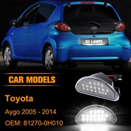 OZ-LAMPE 2PCS LED Number Plate Light for Toyota Aygo 2005-2014, 2835 SMD with Canbus Error Free Waterproof Rear Light, 81270-0H010