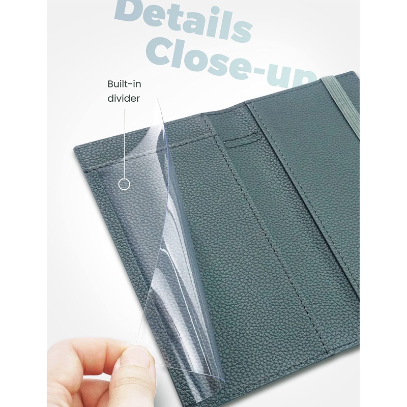 Yarnic Checkbook Cover for Personal Checkbook, Checkbook Holder with Pen