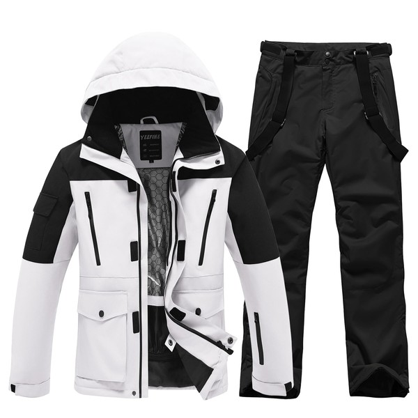 YEEFINE Men's Ski Suit Waterproof Snow Suits Two Piece Snowboard