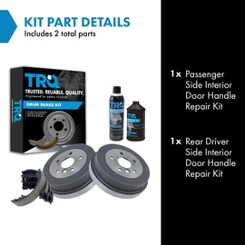 TRQ Rear Brake Shoe & Drum Kit Compatible with 1992-2006 Toyota Camry 1999-2003 Solara