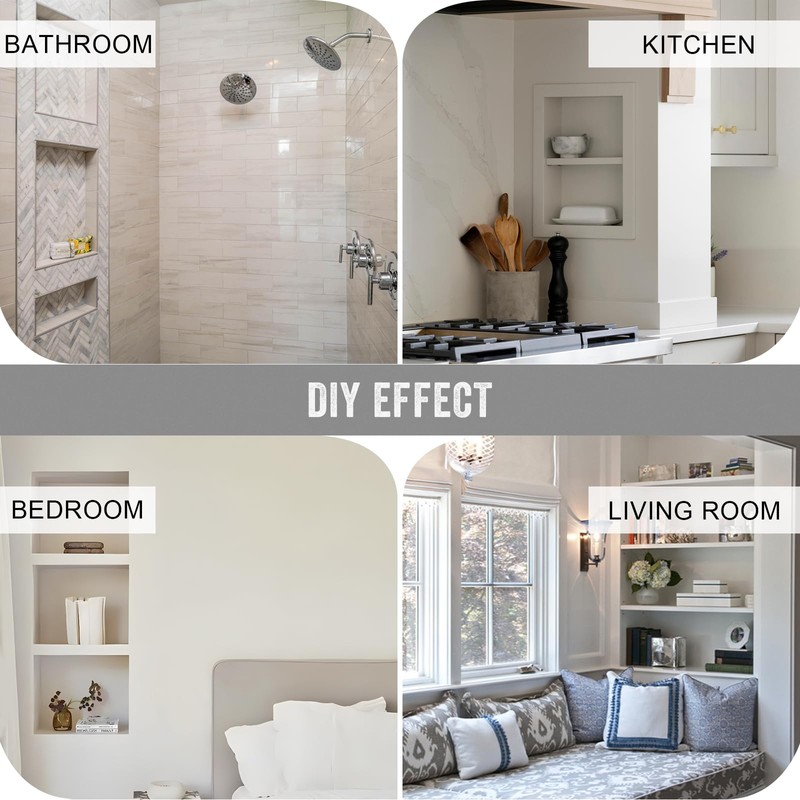 Uni-Green Shower Niche Ready for Tile 16"X34"(16"x14"+16"x20"), Set of Two