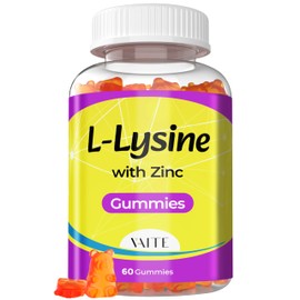 L Lysine Gummies 1000mg with Zinc - Supports Skin, Lip, Vegan, Gluten Free, 60 Chewable L-Lysine for Adults, Vitamins Tissue Health & Immune System, Amino Acid & Complex Supplements, Non-GMO