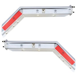 30" Mud Flap Hanger for Semi Trucks 45 Degree Angled Steel Mud Flap Hanger for Volvo for Mack Peterbilt with reflective stripSpecification: 1-1/8"